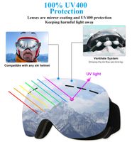 Skibrille Schutz Crossbrille Snowboard Motocross MTB UV400 Anti Fog UV-Schutz 