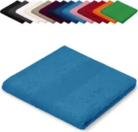 Saunatuch XXL 100x200 cm Saunalaken Strandtuch Saunahandtuch 100% Baumwolle Badelaken, Farbe: Türkis