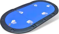 vidaXL Skládací opěrka pokerového stolu pro 10 hráčů modrá