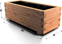 Pflanzkübel Kiefer - Pinie Lasiert 100 x 40 cm Blumenkasten Blumenkübel Hochbeet