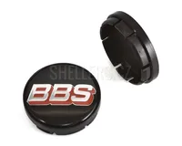 Středová krytka alu kola Ø 52/56mm, BBS 10025114 plast, s logem, černá/červeno stříbrné logo