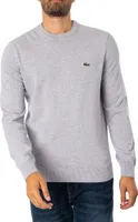 Lacoste Rundhalsstrick aus Baumwolle, Grau S