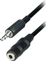 Transmedia Verbindungskabel; Klinkenstecker 3,5 mm stereo -  Klinkenkupplung 3,5 mm stereo, 2,5 m, A 54