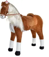 Pink Papaya Riesenpferd "Elsa" 105 cm Stehpferd bis 100 kg belastbar Super Plüsch Reitpferd mit Sound und langer Mähne