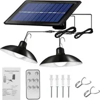 LED Außen-Deckenleuchte Solar Pendelleuchte, Solar-Hängelampe mit Fernbedienung