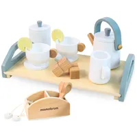Kinder-Teeset aus Holz, 17-teilig, mit Tablett und Zubehör