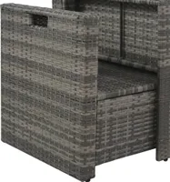 vidaXL 6-tlg. Garten-Lounge-Set mit Polstern Poly Rattan Grau