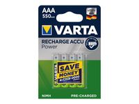 1x4 Varta RECHARGE ACCU Power 550 mAH AAA Micro NiMH