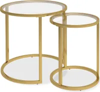 Vicco Beistelltisch-Set Sevilla, 50 x 45,5 cm 2er Set, Glas