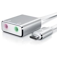 Primewire Externe Soundkarte USB C, USB Typ C auf Klinke 3,5mm, Kopfhörer Adapter, Audio zu USB Adapter, DAC, kompatibel mit Samsung, Huawei UVM.
