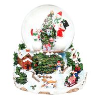 Schneekugeln Weihnachten Schneemann+Kind aus Polyresin 7x7x9cm 50 1228A