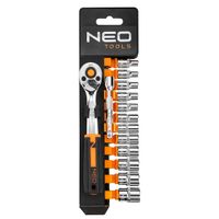 NEO TOOLS Klucze nasadowe 1/4", zestaw 14 szt.