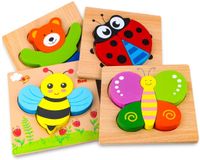 Montessori Holzpuzzle Steckpuzzle Setzpuzzle Lernspielzeug für Kinder 