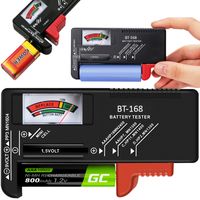 Profi Batterietester Analog Kapazitätsanzeige und Knopfzellen Akku Batterie Tester Testgerät Prüfgerät AAA, AA, CR 9V Knopfbatterien Retoo