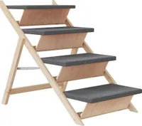Prolenta Premium - Hundetreppe Grau 105x47 cm Massivholz Tanne