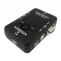 D42C Bolwins KVM Switch Box 2 Port USB 2.0 VGA PS2 für 2 Computer Tastatur Maus Monitor