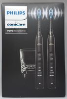 Philips HX9914/54 Sonicare DiamondClean 9000 Elektrische Zahnbürste Doppelpack, Schwarz