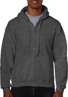 Gildan 18600 | Heavy Blend Full Zip Hooded Sweatshirt - Farbe: Dark Heather - Größe: XL