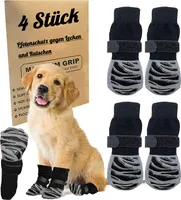 4 Stück Anti Rutsch Socken für Hunde, Hundesocken, Hundeschuhe Winter, Hundeschuhe Pfotenschutz, L