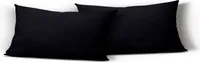 2er Pack Kissenbezug Kissenhülle 40x80 cm schwarz Uni Jersey Baumwolle Set