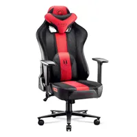 DIABLO Fotel Gamingowy Obrotowy Materiałowy | Krzesło dla Gracza do Biurka | Poduszka Lędżwiowa i pod Kark Przewiewny | X-Player 2.0 | King Size, Antracytowo-karmazynowy