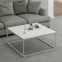 Skye Decor, Loni - White, Couchtisch, Weiß, 100 % MELAMINBESCHICHTETE SPANPLATTEN, 90 x 90 x 42 cm