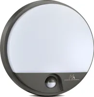 LED lampa s infračerveným senzorem pohybu Nástěnné světlo vnitřní/venkovní 1100lm 15W IP54 4000K Vodotěsná šedá