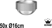 50tlg. Schüsselset Edelstahl: Schüsselgröße Ø16cm / Füllmengen: 500ml / 50x Schüsseln Ø16cm