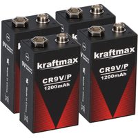 4x Kraftmax Lithium 9V Block Hochleistungs- Batterien für Rauchmelder Feuermelder - 10 Jahre Batterie Lebensdauer