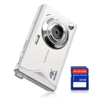 Digitalkamera 48MP 1080P FHD Fotokamera mit 3,0 Zoll Bildschirm, 16X Digitalzoom Tragbar Kompaktkamera,  für Teenager Erwachsene Anfänger, Weiß