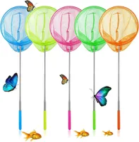 Teleskop Kescher Kinder, 5 Stück Schmetterling Net Kinder, Ausziehbar Schmetterlingsnetz Kinder Fischernetz Fangnetz Ideal zum Fangen von Insekten Bugs Fische