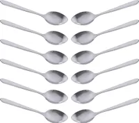 Teelöffel 12er Set, Löffel Edelstahl, Eislöffel, Cocktailrührlöffel Edelstahl