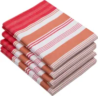 4er Set Geschirrtücher, 50x70 cm, 100% Baumwolle, rot gestreift