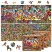 UNIDRAGON Original + IC4 Design Holzpuzzle Quezzle Amazing Cappadocia – Puzzle-Brettspiel, Komplettes 4 in 1 Set – 1000 Teile, 28.2 x 19.6 Zoll, Vollständiger Satz
