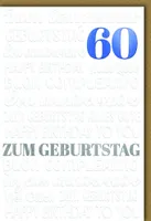 60. Geburtstag - Glückwunschkarte im Format 11,5 x 17 cm mit