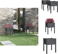 vidaXL Pflanzkübel 2 Stk. Grau 50x50x70 cm Massivholz Kiefer -  Blumentöpfe & Pflanzgefäße