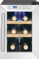 ProfiCook® Weinkühlschrank für 6 Flaschen, Getränkekühlschrank mit UV-beständiger Glastür, mit LED-Beleuchtung u. 3 Lagerebenen davon 2 herausnehmbar, Bereich: 11-18°C, 17L - PC-WK 1231