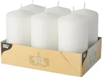 6 sloupových svíček Ø 60 mm - 115 mm bílá