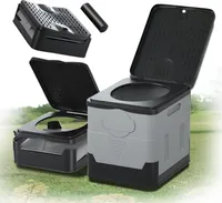 Campingtoilette, Faltbare Campingtoilette max 150 kg, Mobile Toilette, tragbare Toilette, Camping Klapptoilette, Grau