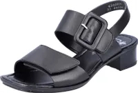 Rieker Damen Sandaletten Sandalen Blockabsatz 62663, Größe:38 EU, Farbe:Schwarz