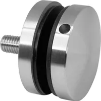 PRIOstahl Glaspunkthalter 1 Stück mit M10 Schraube für Glas 8mm - 17,52mm Flacher Anschluss Edelstahl V2A