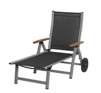 Lehátko na kolečkách ASS Comfort S006-M17 stříbrno-černé Sun Garden