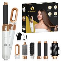 Fleau Beauty Hairbrush - PRO Edition - Multistyler - Pędzel do loków - Airstyler - Pędzel do stylizacji - Hairstyler - Zestaw 6 w 1 - Biały