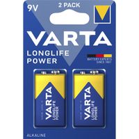 VARTA 9V Block-Batterie LONGLIFE POWER, 2 Stück