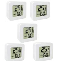 5 Stück Thermometer für Innenräume, Raumthermometer Digital Innen, LCD Intelligentes Hygrometer