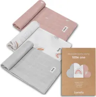LIONELO Bamboo Set 3 Stück natürliche mullwindeln Bambus 70x70, vom 1. Lebenstag, antibakteriell, antimykotisch, hypoallergisch, sanft, weich, Decke, Wickelunterlage