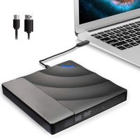 Externes CD DVD Laufwerk USB 3.0 Touch Control CD/DVD +/- Rw Laufwerk Tragbarer DVD/CD ROM Reader Brenner Kompatibel mit Laptop
