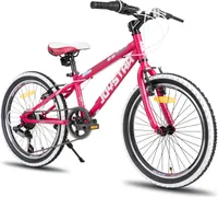 JOYSTAR 24 Zoll Kinderfahrrad für Jungen & Mädchen im Alter von 7-12 Jahren Hardtail Mountainbike für Kinder mit 7-Gang, Rot