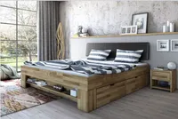 Futonbett Bett SABRINA Eiche PolsterKopfteil 180x200cm inkl.Fußteilregal