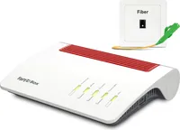 AVM FRITZ!Box 5590 Fiber (Wi-Fi 6 Glasfasermodem (WLAN AX), bis 4.800 MBit/s (5 GHz) u. 2.400 MBit/s ( 2,4 GHz), WLAN Mesh, DECT, 2,5-Gigabit-LAN Port